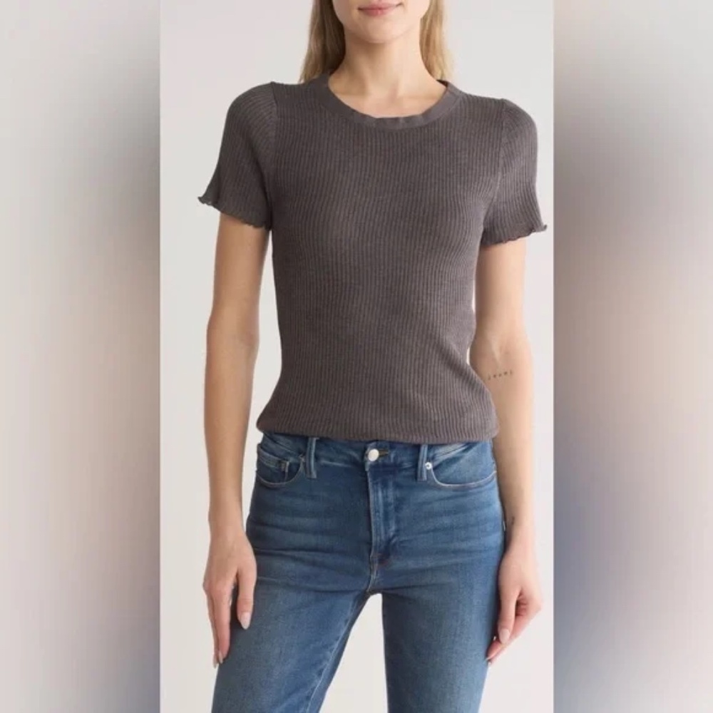 Splendid Joanna SS Sweater NWOT, Charcoal Gray, Size Small